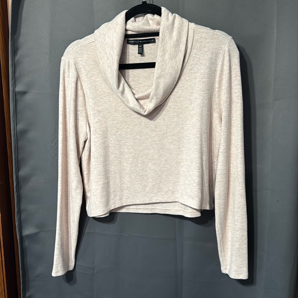 White House Black Market cardigan snap cowl neck sweater. Light pink